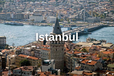 Galata Tower and the Bosphorus in Istanbul, with landmarks often featured in travel guides and all inclusive holiday photos.